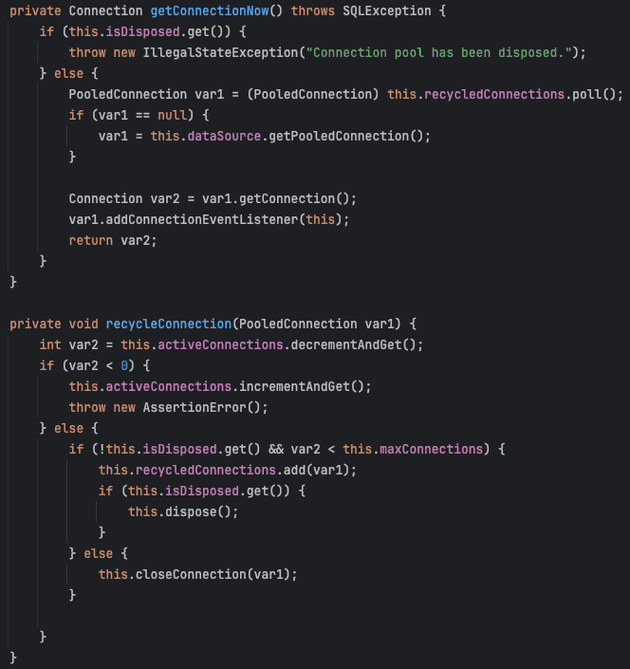 jdbcconnectionpool getConnectionNow