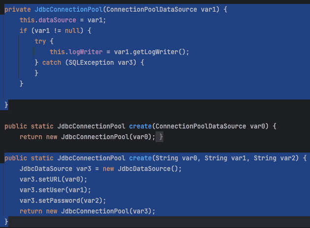 JdbcConnectionPool 객체 초기화