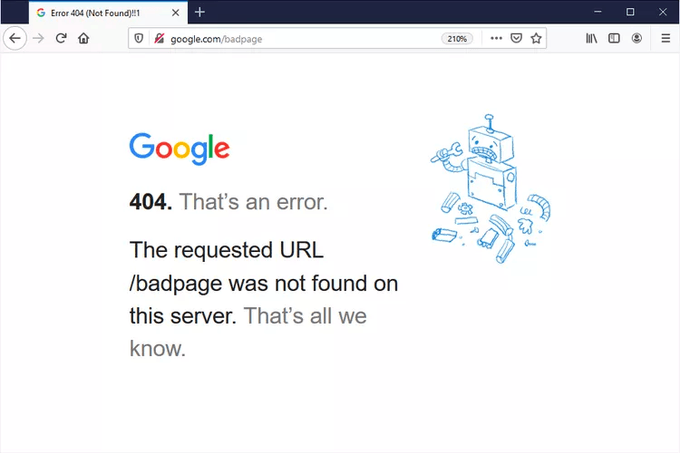 구글의 404 Error Page
